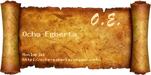 Ochs Egberta névjegykártya